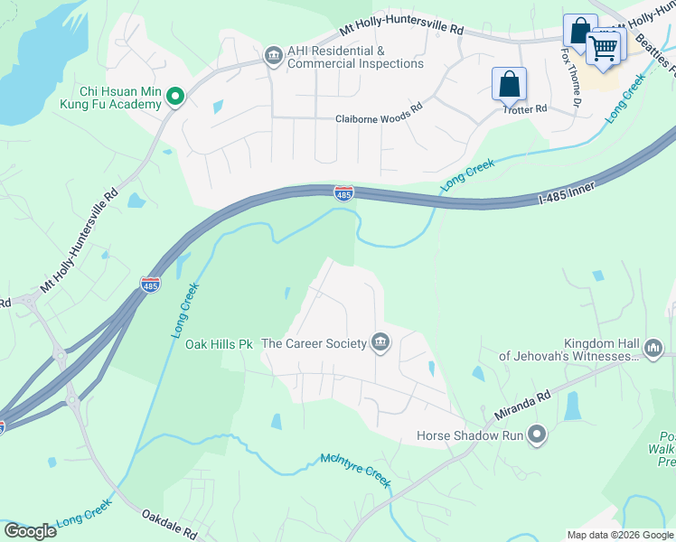 map of restaurants, bars, coffee shops, grocery stores, and more near 3026 Phillips Fairway Drive in Charlotte
