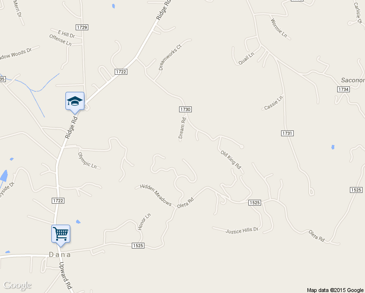 map of restaurants, bars, coffee shops, grocery stores, and more near 165 Dream Road in Hendersonville