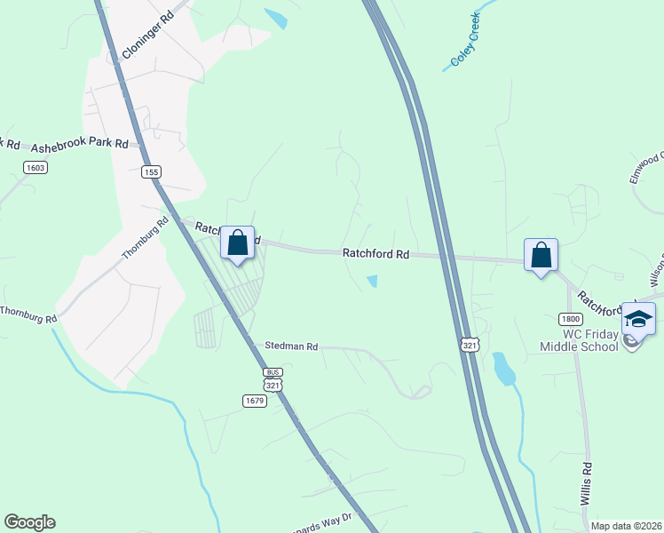 map of restaurants, bars, coffee shops, grocery stores, and more near 1805 Ratchford Road in Dallas