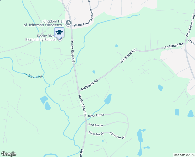 map of restaurants, bars, coffee shops, grocery stores, and more near 910 Archibald Road in Concord