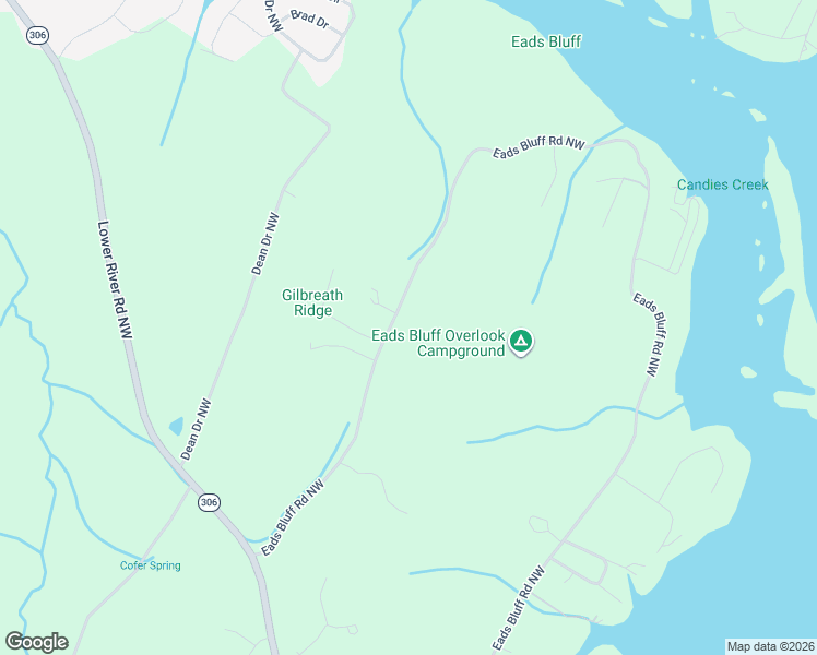 map of restaurants, bars, coffee shops, grocery stores, and more near 1543 Eads Bluff Road Northwest in Georgetown