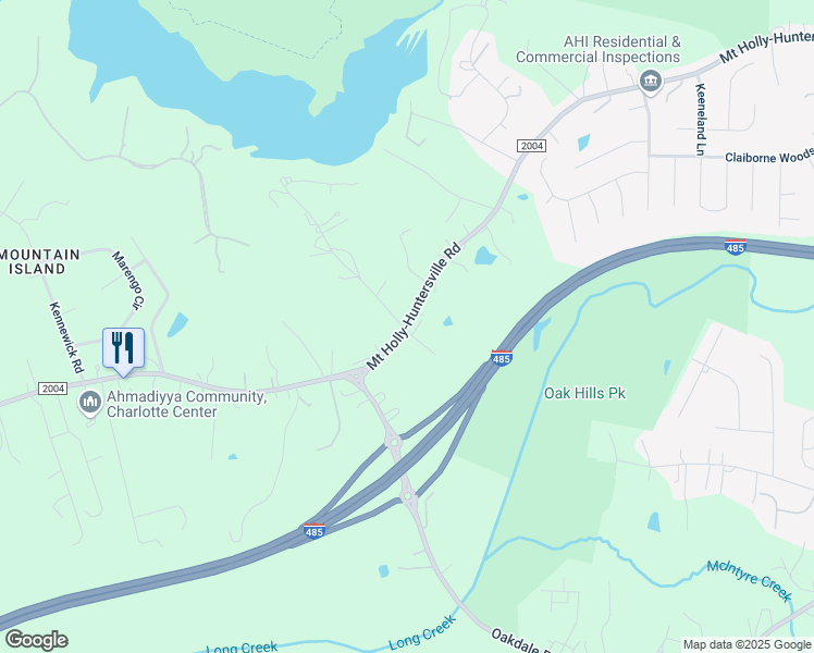 map of restaurants, bars, coffee shops, grocery stores, and more near 6308 Mount Holly-Huntersville Road in Charlotte