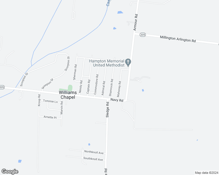 map of restaurants, bars, coffee shops, grocery stores, and more near 7745 Shamrock Road in Millington