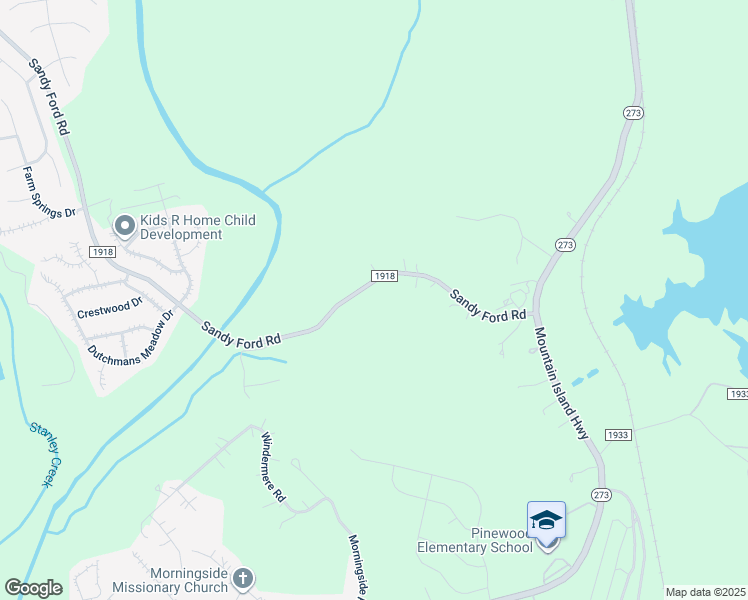 map of restaurants, bars, coffee shops, grocery stores, and more near 1134 Sandy Ford Road in Mount Holly