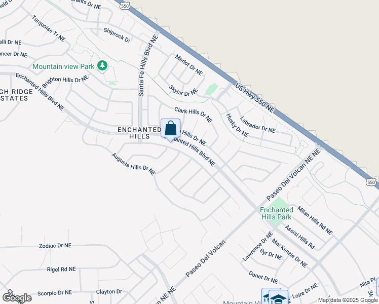 map of restaurants, bars, coffee shops, grocery stores, and more near 7000 Glen Hills Drive Northeast in Rio Rancho