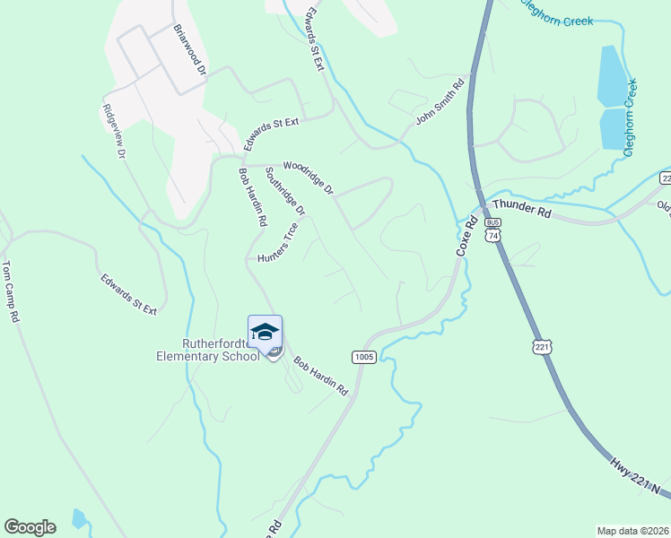 map of restaurants, bars, coffee shops, grocery stores, and more near 255 Hunters Trace in Rutherfordton