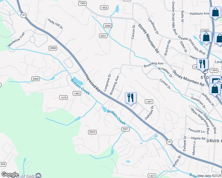 map of restaurants, bars, coffee shops, grocery stores, and more near 532 Norman Street in Hendersonville