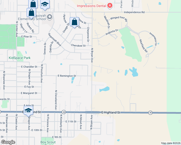 map of restaurants, bars, coffee shops, grocery stores, and more near 2301 Robinwood Place in Shawnee