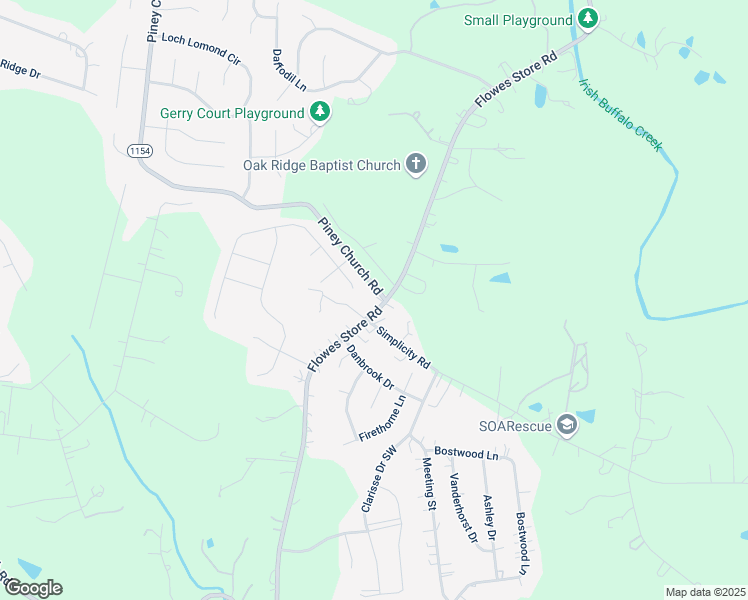 map of restaurants, bars, coffee shops, grocery stores, and more near 5660 Flowes Store Road in Concord
