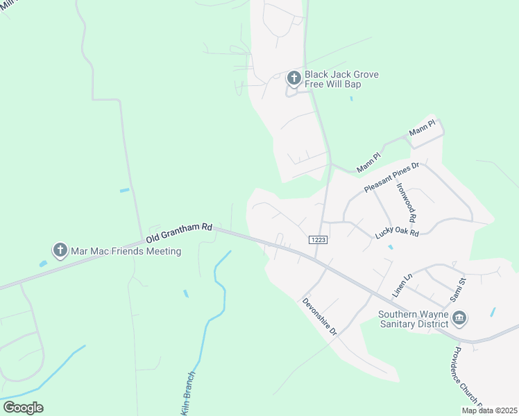 map of restaurants, bars, coffee shops, grocery stores, and more near 210 Greystone Drive in Goldsboro