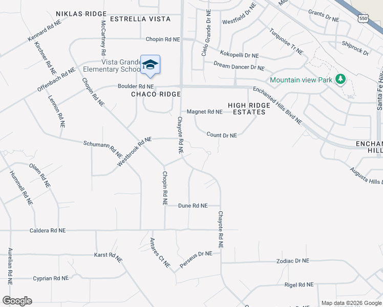 map of restaurants, bars, coffee shops, grocery stores, and more near Maui Court Northeast in Rio Rancho