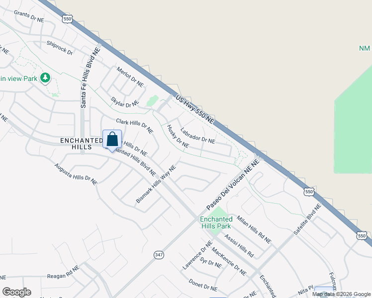 map of restaurants, bars, coffee shops, grocery stores, and more near 7088 Husky Drive Northeast in Rio Rancho