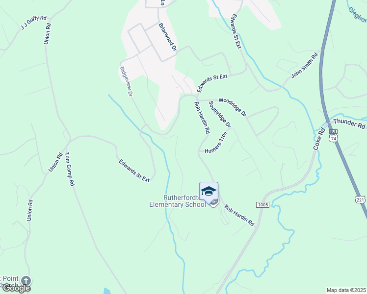 map of restaurants, bars, coffee shops, grocery stores, and more near 151 Jonas Sims Road in Rutherfordton