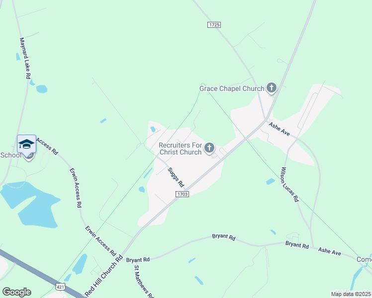 map of restaurants, bars, coffee shops, grocery stores, and more near 110 Edna John Court in Dunn