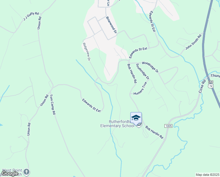 map of restaurants, bars, coffee shops, grocery stores, and more near 151 Jonas Sims Road in Rutherfordton