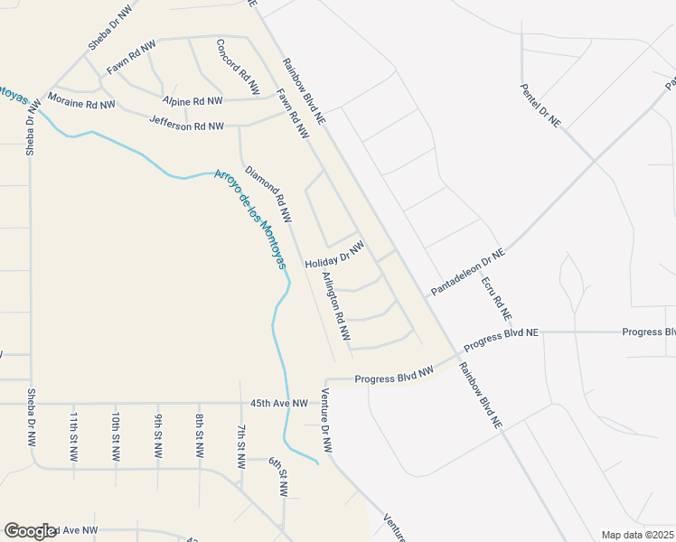 map of restaurants, bars, coffee shops, grocery stores, and more near Arlington Road Northwest in Rio Rancho