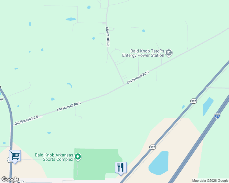 map of restaurants, bars, coffee shops, grocery stores, and more near 262 Old Russell Road South in Bald Knob