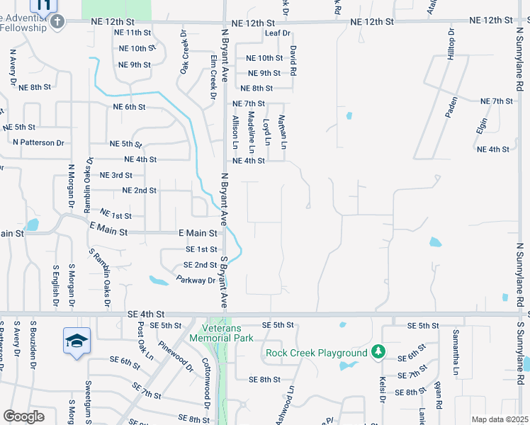map of restaurants, bars, coffee shops, grocery stores, and more near 113 North Wyndemere Lakes Drive in Moore