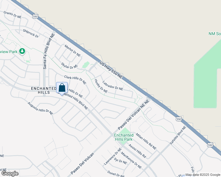 map of restaurants, bars, coffee shops, grocery stores, and more near 7100 Labrador Drive Northeast in Rio Rancho