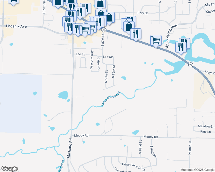 map of restaurants, bars, coffee shops, grocery stores, and more near 4306 South 89th Street in Fort Smith