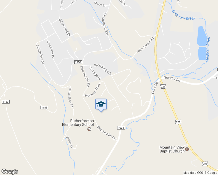 map of restaurants, bars, coffee shops, grocery stores, and more near 255 Hunters Trace in Rutherfordton