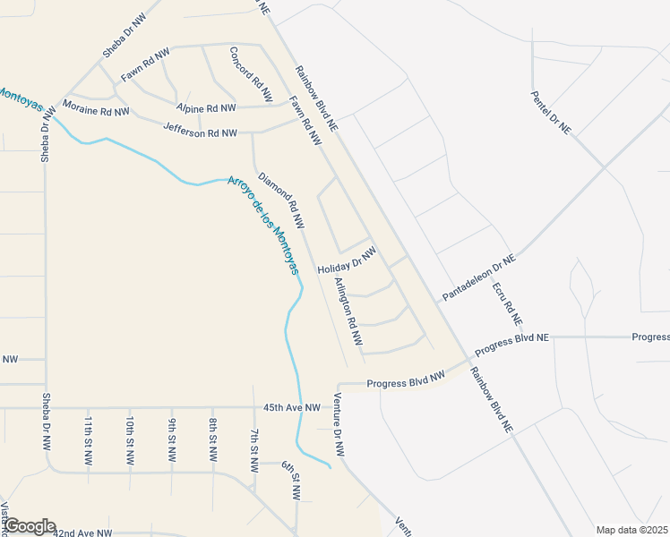 map of restaurants, bars, coffee shops, grocery stores, and more near Arlington Road Northwest in Rio Rancho