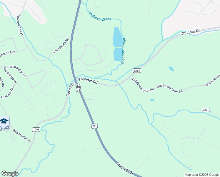 map of restaurants, bars, coffee shops, grocery stores, and more near 238 Thunder Road in Rutherfordton