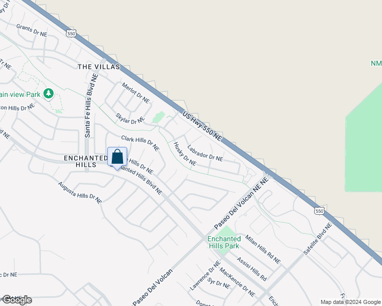 map of restaurants, bars, coffee shops, grocery stores, and more near 7064 Labrador Drive Northeast in Rio Rancho