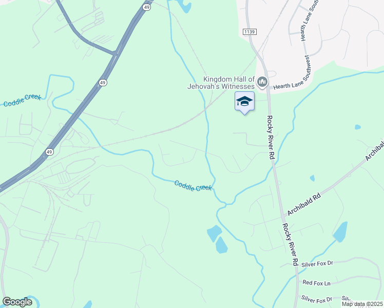 map of restaurants, bars, coffee shops, grocery stores, and more near 5206 Moonlight Trail Southwest in Concord