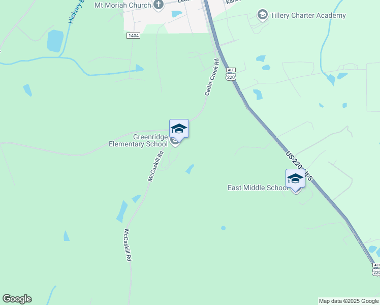 map of restaurants, bars, coffee shops, grocery stores, and more near 129 McCaskill Road in Biscoe