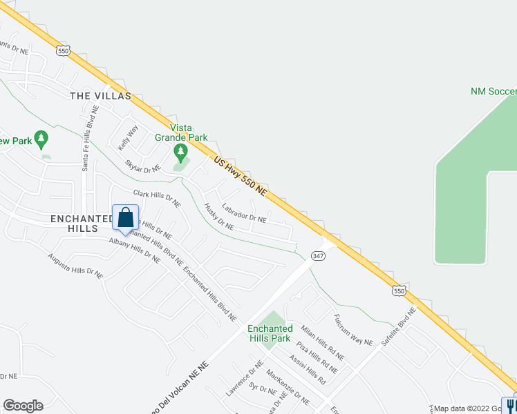 map of restaurants, bars, coffee shops, grocery stores, and more near 4716 Dalmation Place in Rio Rancho