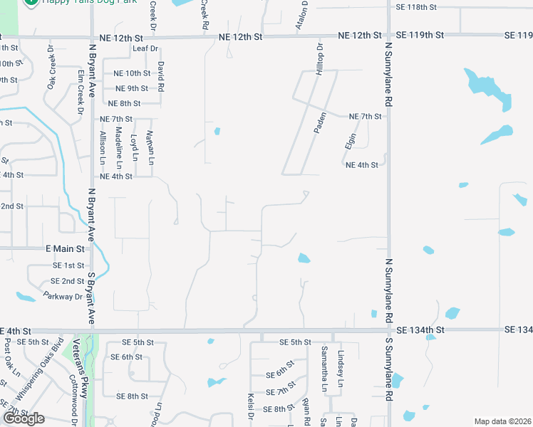 map of restaurants, bars, coffee shops, grocery stores, and more near 110 North Olde Bridge Road in Moore