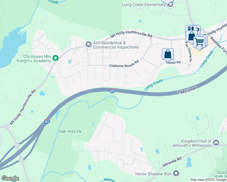 map of restaurants, bars, coffee shops, grocery stores, and more near Senator W. Craig Lawing Freeway in Charlotte