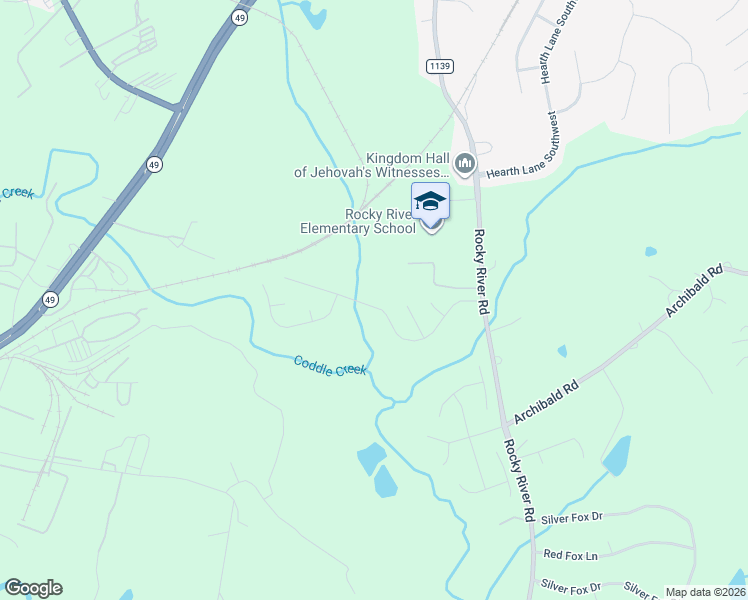 map of restaurants, bars, coffee shops, grocery stores, and more near 2020 Chapel Creek Road in Concord