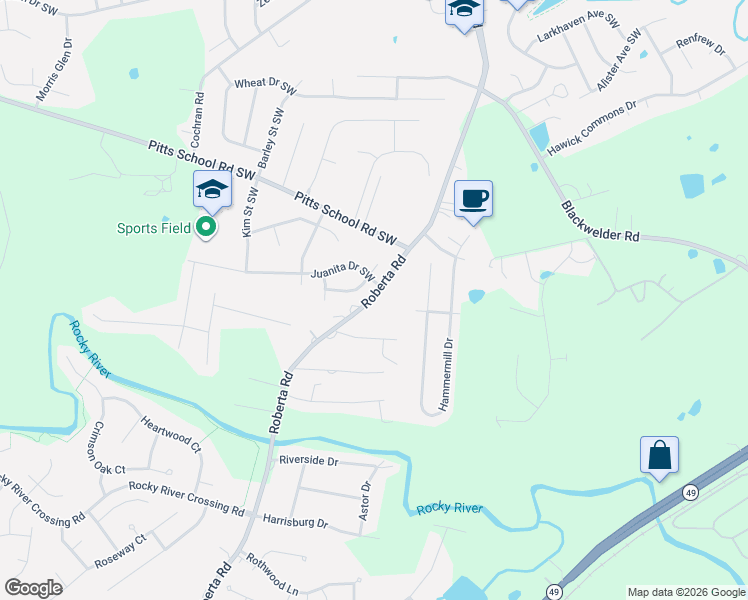 map of restaurants, bars, coffee shops, grocery stores, and more near 5404 Roberta Road in Harrisburg