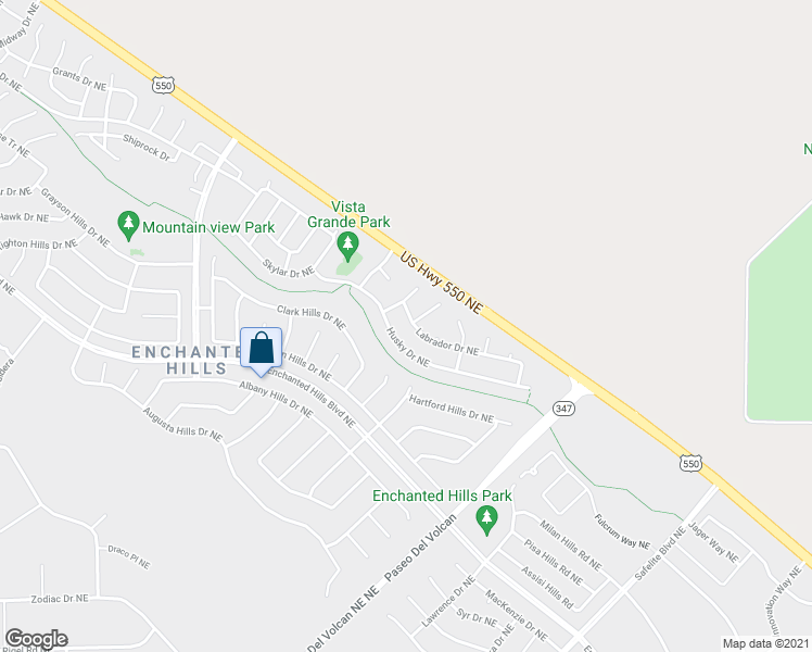 map of restaurants, bars, coffee shops, grocery stores, and more near 7038 Labrador Drive Northeast in Rio Rancho