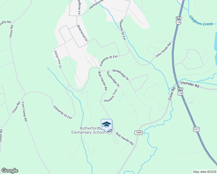 map of restaurants, bars, coffee shops, grocery stores, and more near 430 Bob Hardin Road in Rutherfordton