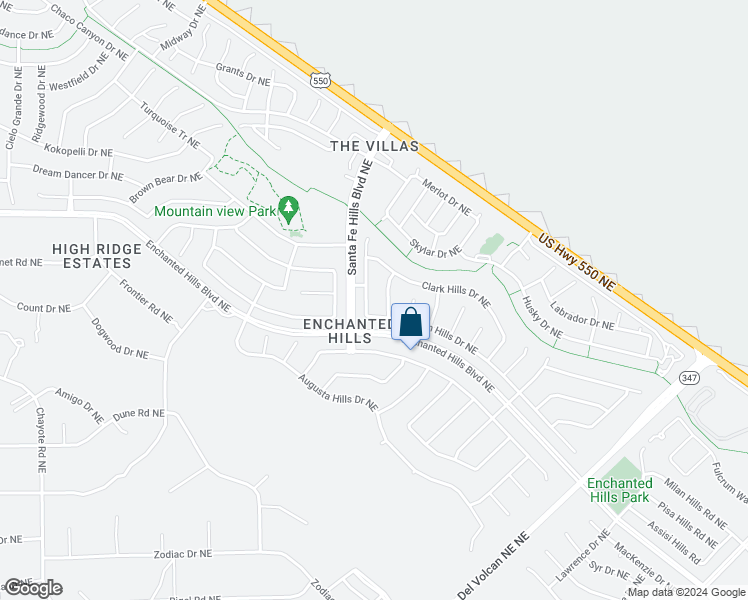 map of restaurants, bars, coffee shops, grocery stores, and more near 6933 Glen Hills Drive Northeast in Rio Rancho