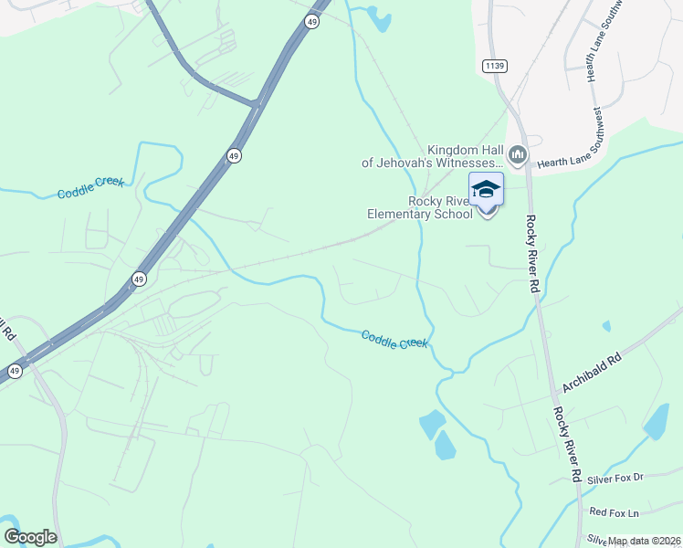 map of restaurants, bars, coffee shops, grocery stores, and more near 5287 Moonlight Trail Southwest in Concord