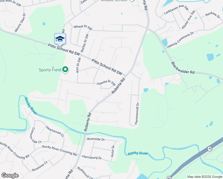 map of restaurants, bars, coffee shops, grocery stores, and more near 5388 Roberta Meadows Court in Concord