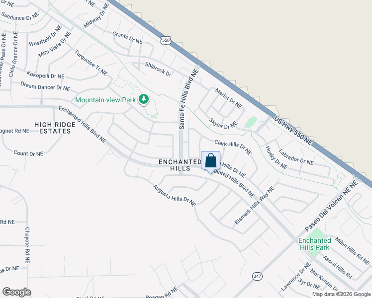 map of restaurants, bars, coffee shops, grocery stores, and more near 6928 Glen Hills Drive Northeast in Rio Rancho