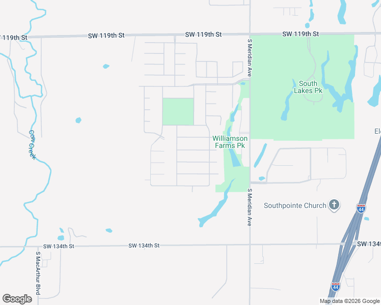 map of restaurants, bars, coffee shops, grocery stores, and more near 4817 Southwest 128th Street in Oklahoma City