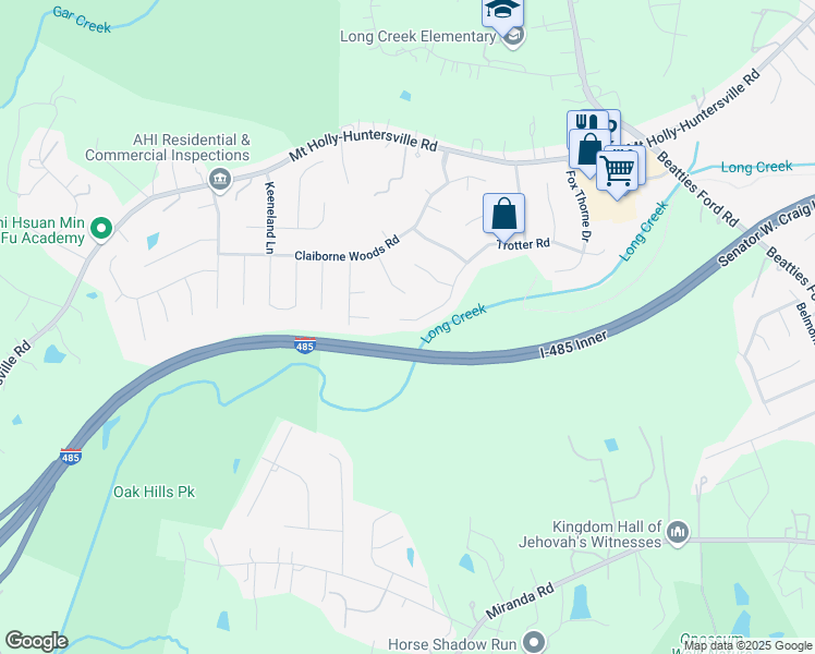 map of restaurants, bars, coffee shops, grocery stores, and more near 7414 Trotter Road in Charlotte