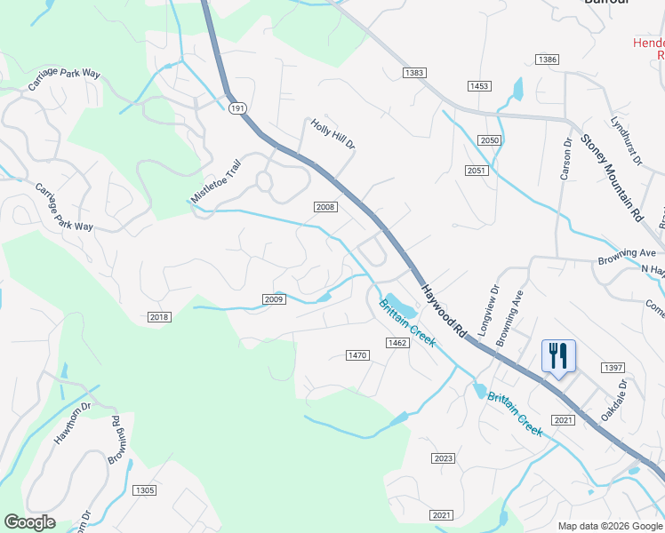 map of restaurants, bars, coffee shops, grocery stores, and more near 2850 Middleton Vista in Hendersonville