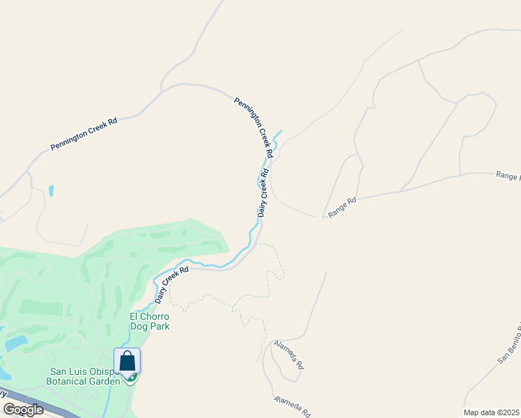 map of restaurants, bars, coffee shops, grocery stores, and more near 2990 Dairy Creek Road in San Luis Obispo