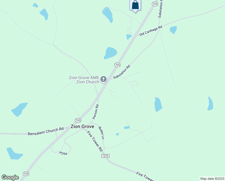map of restaurants, bars, coffee shops, grocery stores, and more near Alfred Drive in Moore County