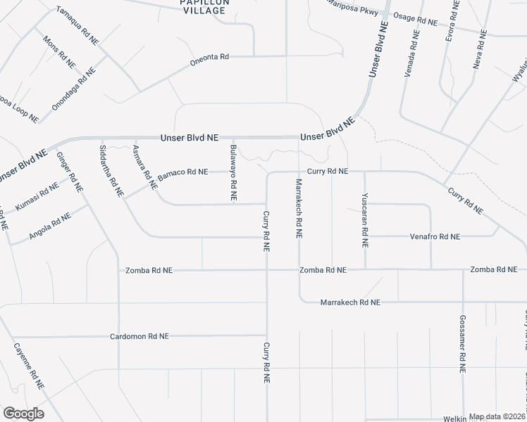 map of restaurants, bars, coffee shops, grocery stores, and more near Curry Road Northeast in Rio Rancho
