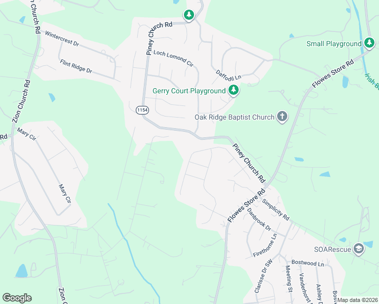 map of restaurants, bars, coffee shops, grocery stores, and more near 1606 Piney Church Road in Concord