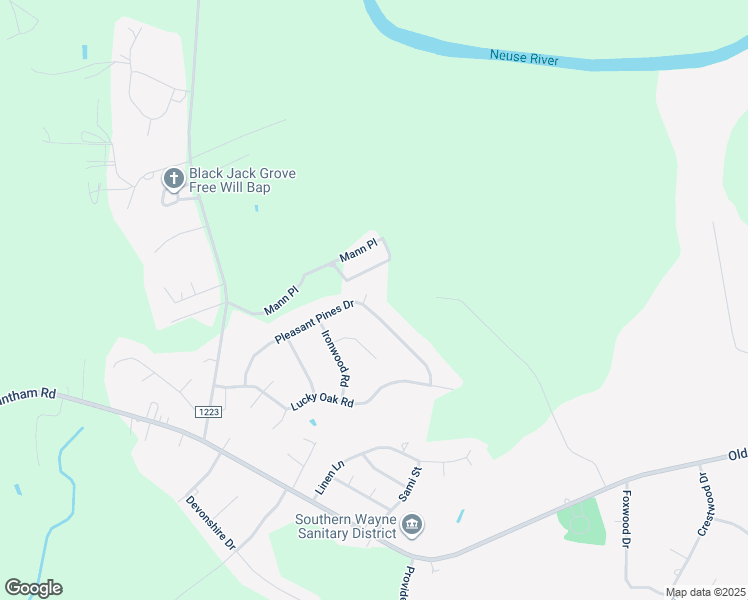 map of restaurants, bars, coffee shops, grocery stores, and more near 401 Pleasant Pines Drive in Goldsboro