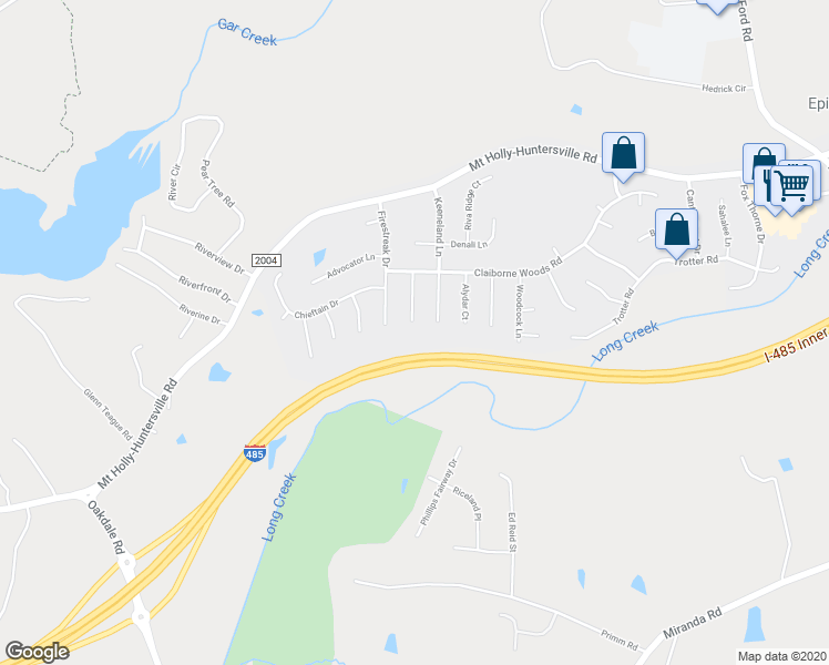 map of restaurants, bars, coffee shops, grocery stores, and more near 4520 Hyperion Court in Charlotte